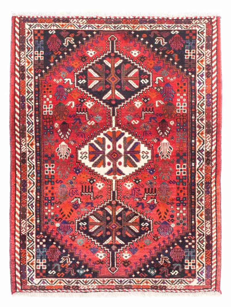 Perserteppich - Nomadic 120 x 153 cm - dunkelrot