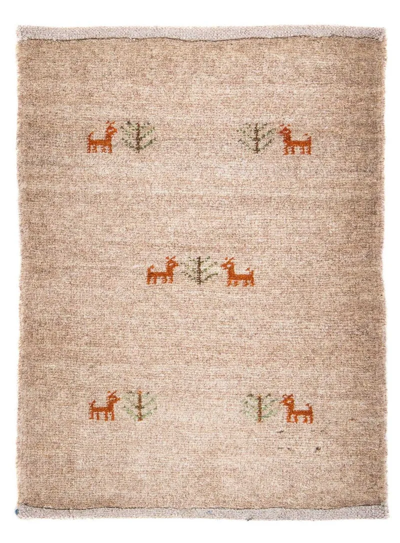 Gabbeh Teppich - Loribaft Perser 40 x 60 cm - hellchoco