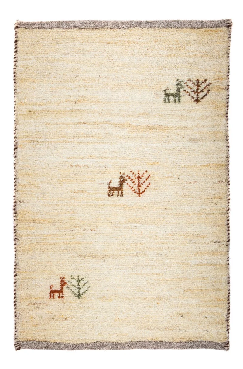 Gabbeh Teppich - Loribaft Perser 40 x 60 cm - beige