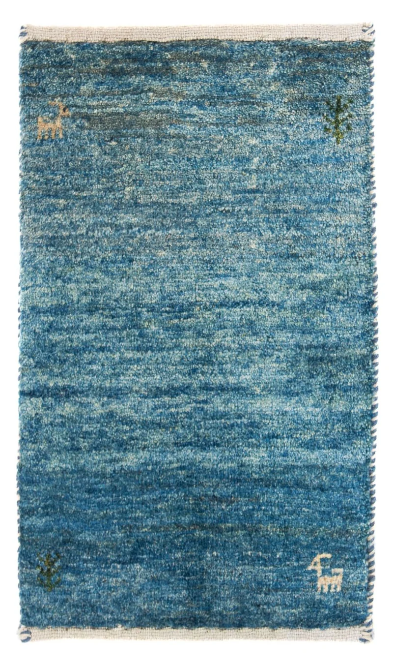 Gabbeh Teppich - Loribaft Perser 40 x 60 cm - hellblau