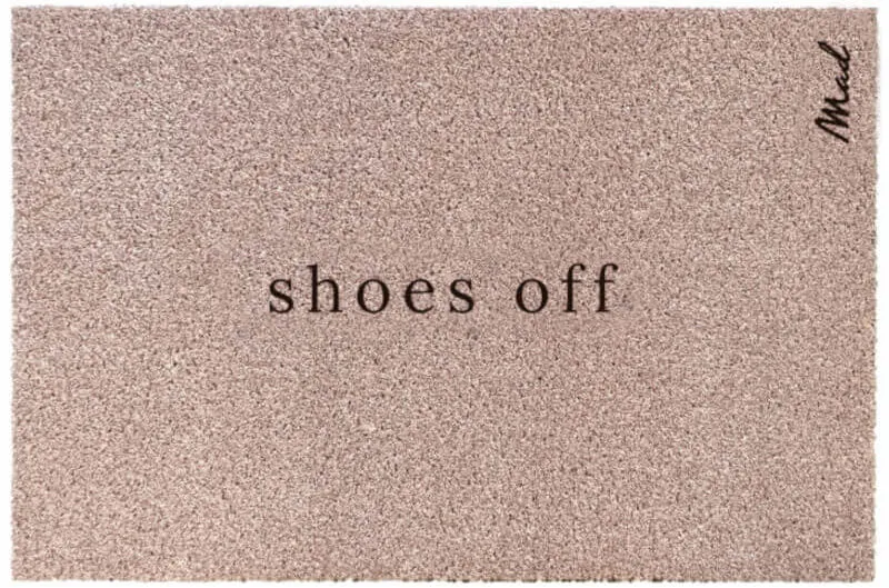 Türmatte mit shoes off Schriftzug Anouk