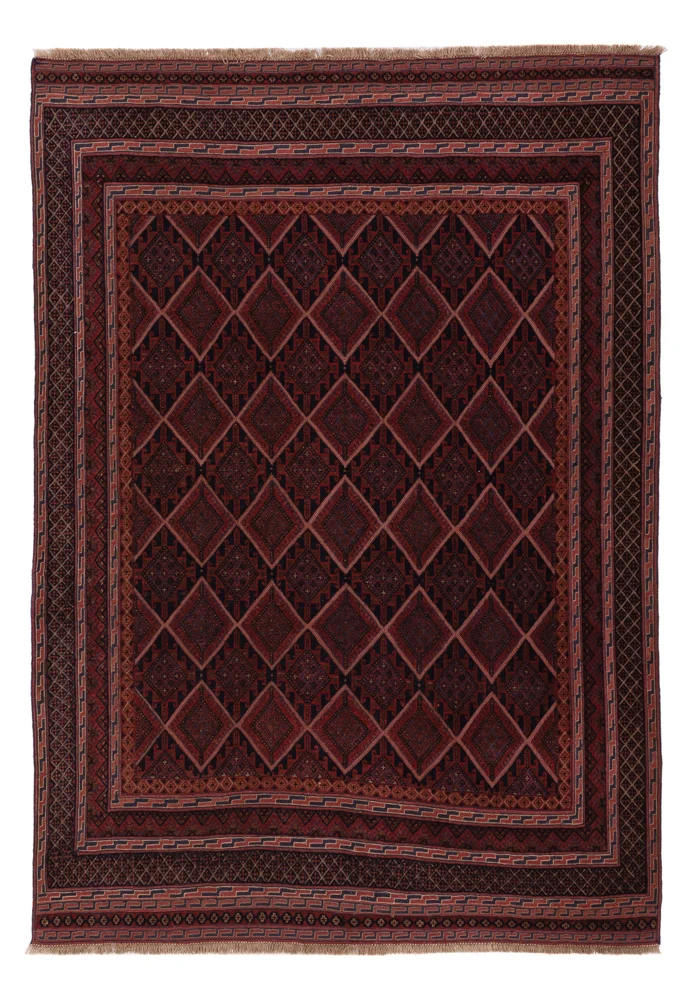Kelim Teppich - Oriental - 140 x 203 cm - dunkelrot