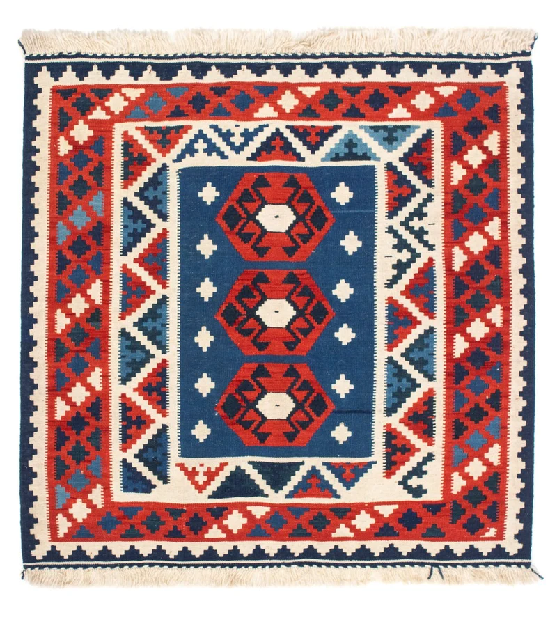 Kelim Teppich - Oriental 104 x 105 cm - dunkelblau