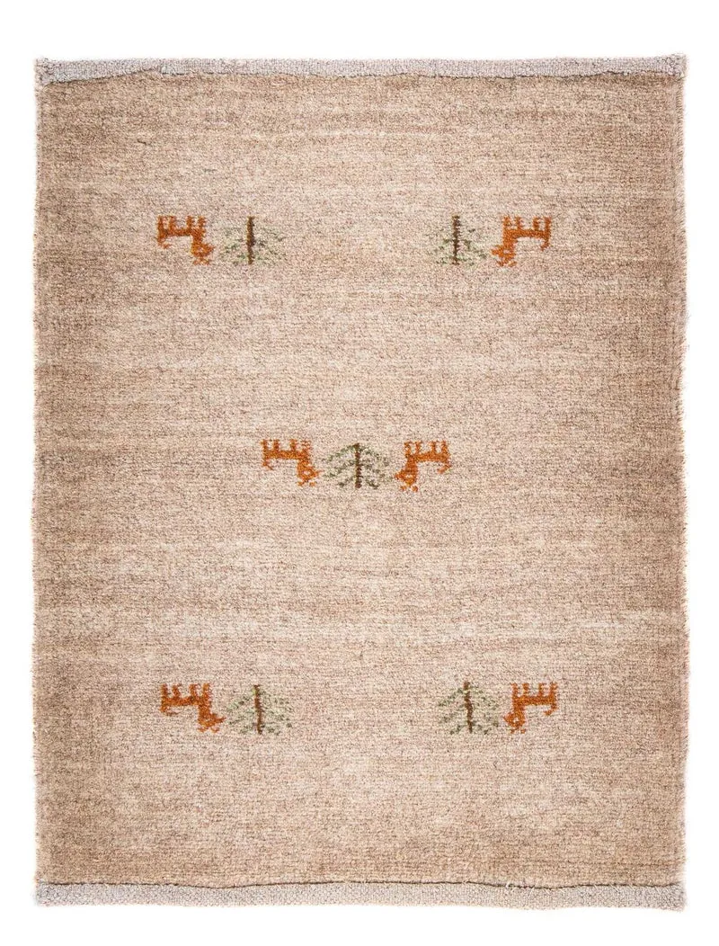 Gabbeh Teppich - Loribaft Perser 40 x 60 cm - hellchoco