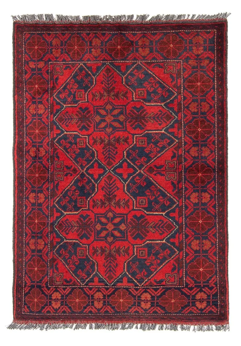 Afghan Teppich - Kunduz 78 x 125 cm - dunkelrot