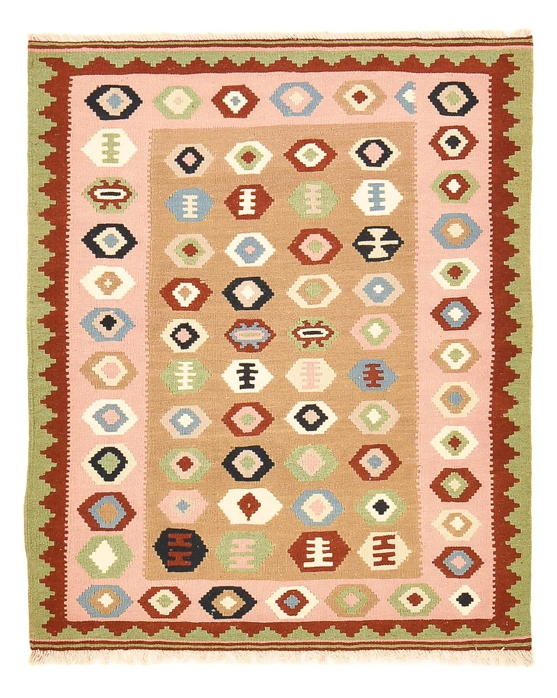 Kelim Teppich - Oriental - 110 x 138 cm - mehrfarbig