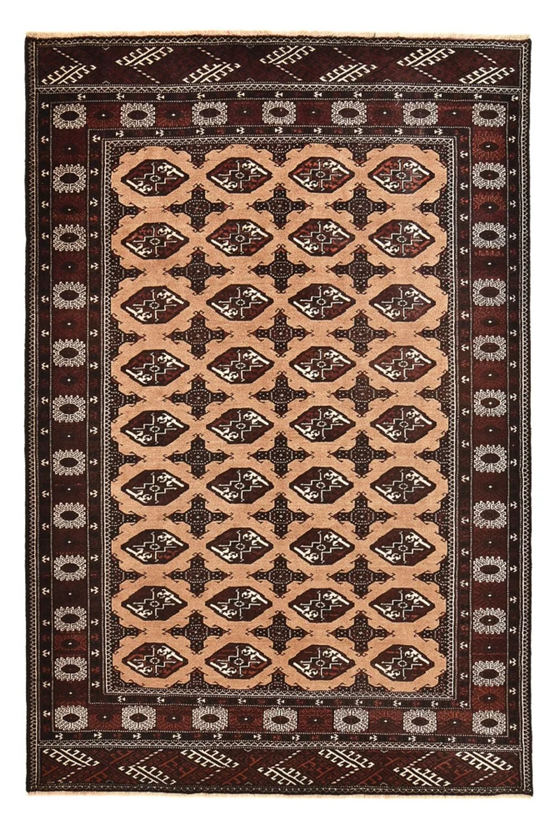 Turkaman Teppich - 198 x 295 cm - hellbeige