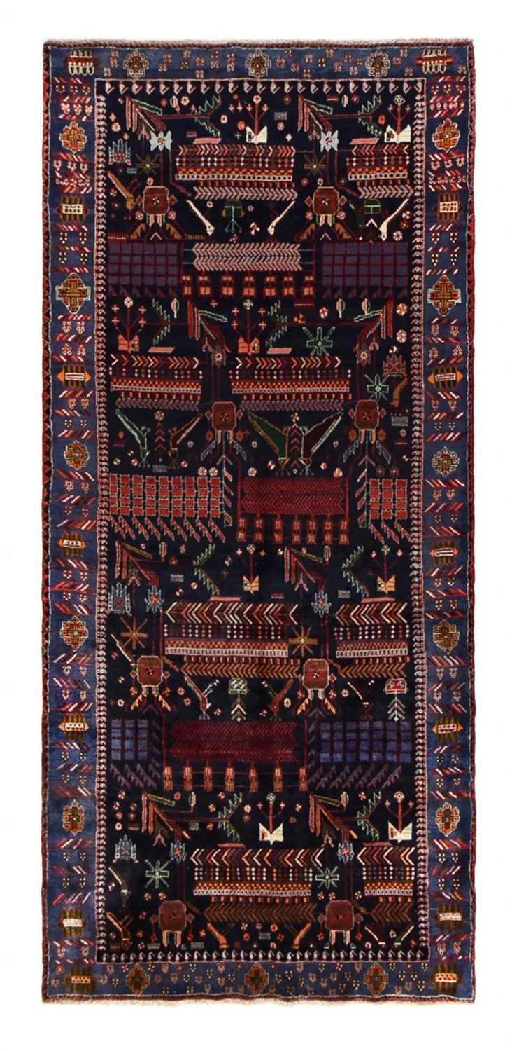 Läufer Perser - Nomadic - 168 x 382 cm - dunkelrot