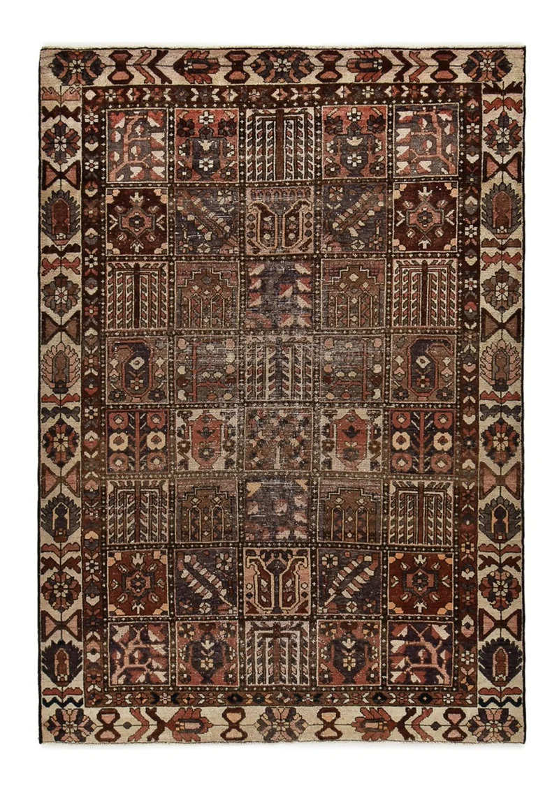 Vintage Teppich - 198 x 282 cm - dunkelbraun