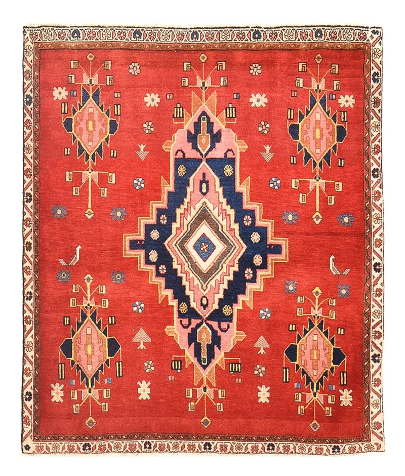 Rechteckiger Perser - Nomadic - 107 x 129 cm - rot