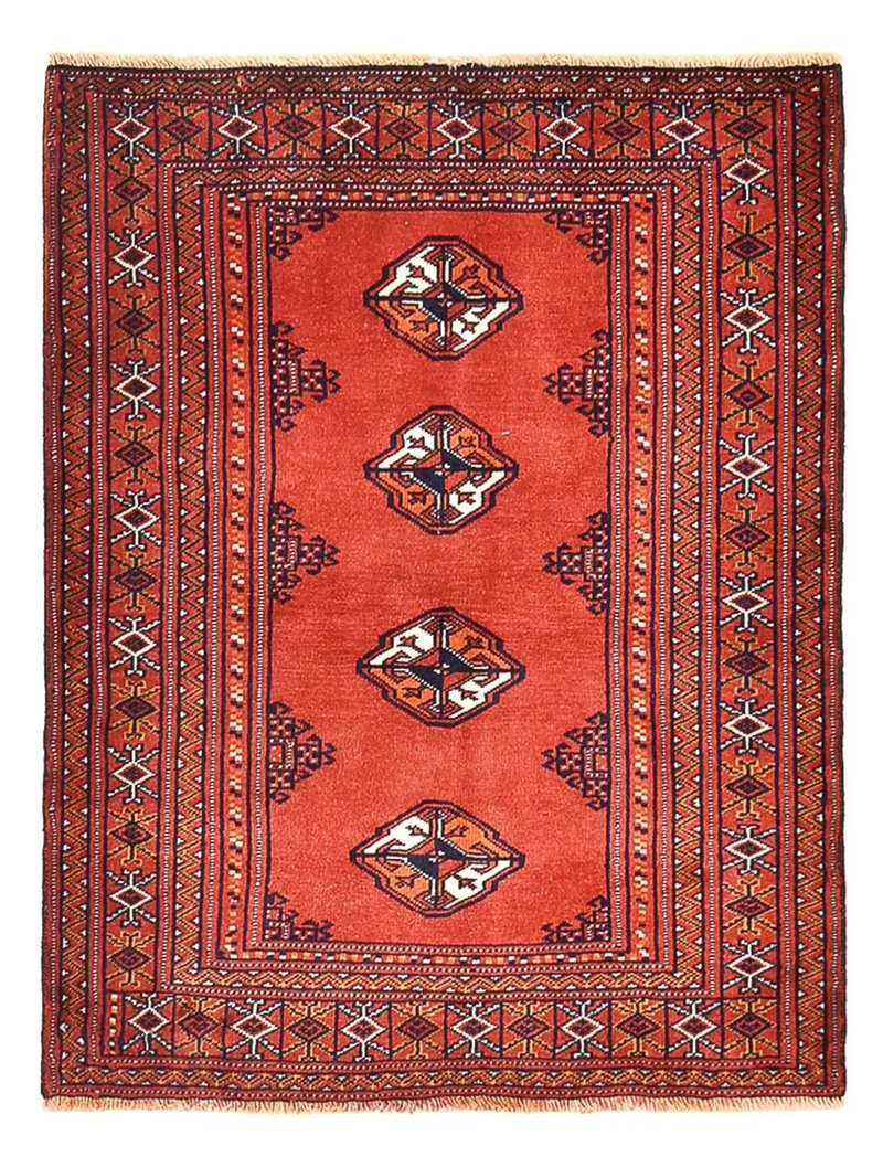 Turkaman Teppich - 88 x 109 cm - rot