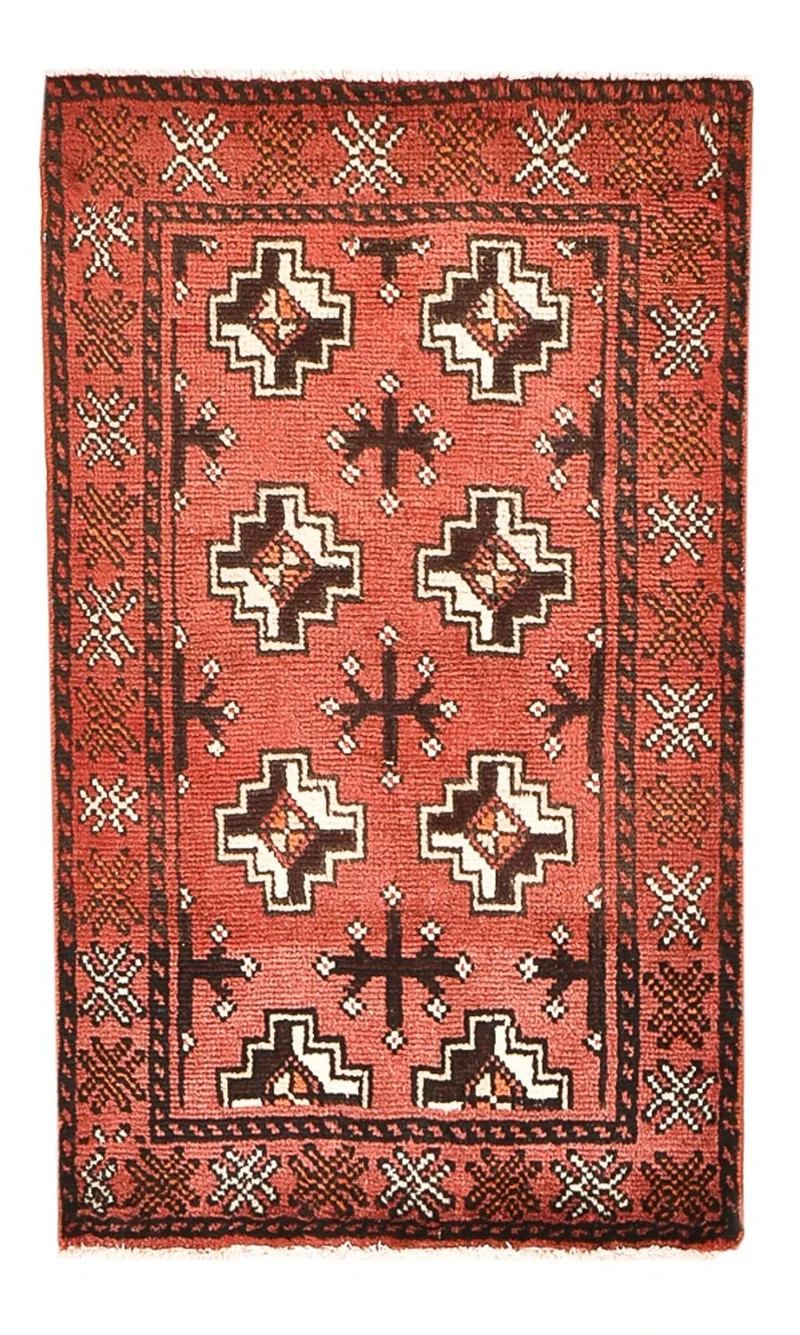 Turkaman Teppich - 58 x 100 cm - hellrot