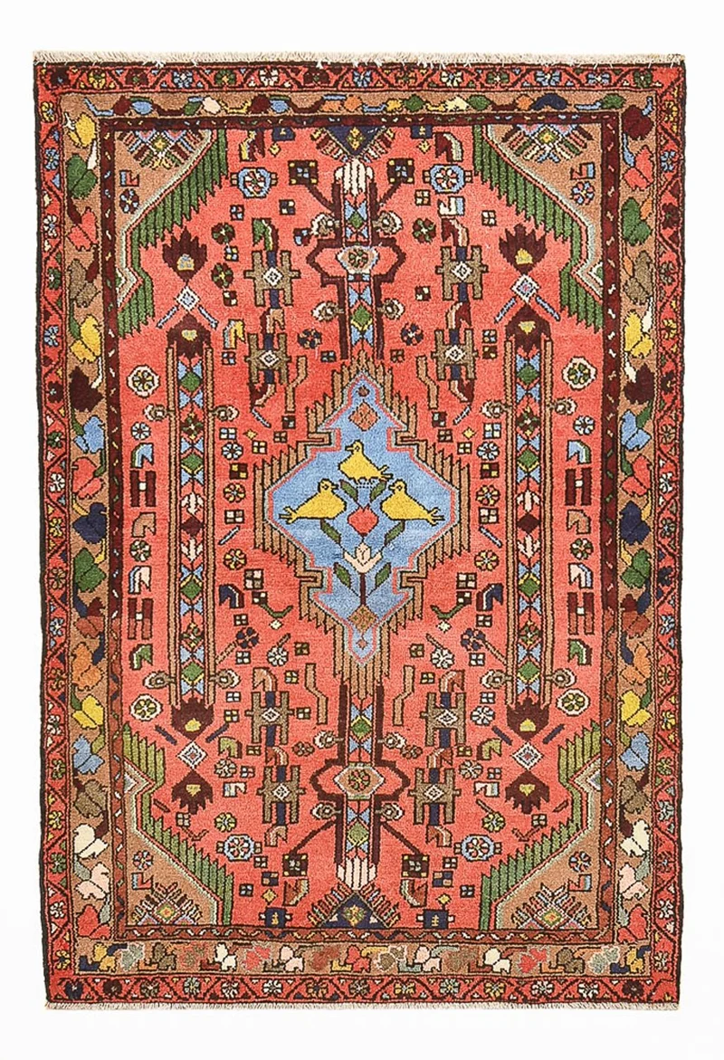 Perserteppich - Nomadic - 104 x 155 cm - hellrot