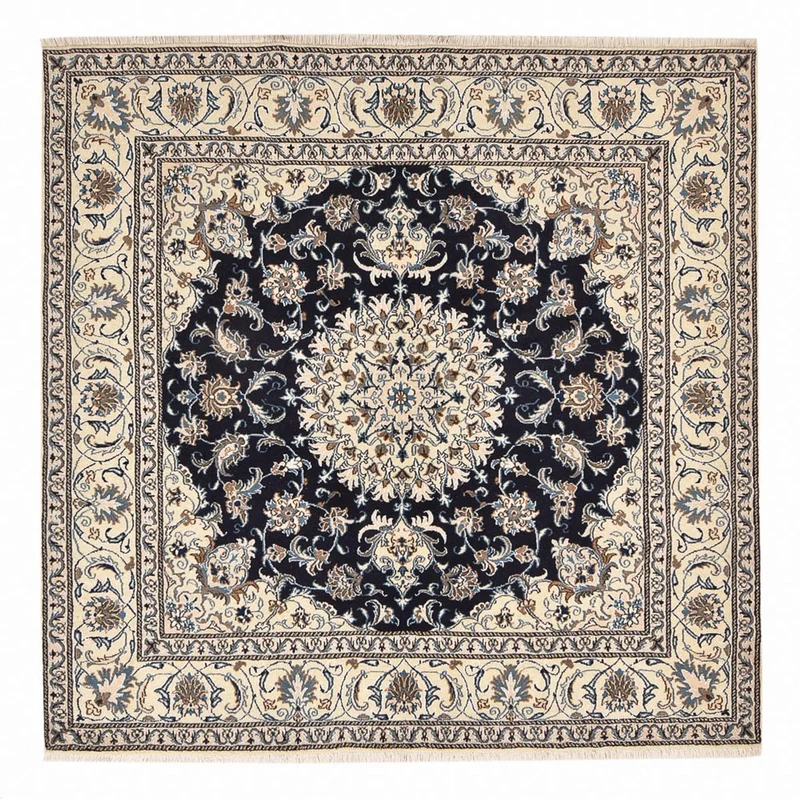 Perserteppich - Nain quadratisch - 193 x 195 cm - dunkelblau