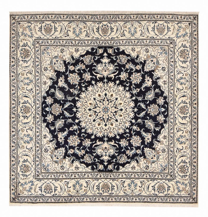 Perserteppich - Nain quadratisch - 193 x 198 cm - dunkelblau
