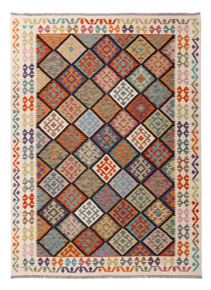 Kelim Teppich - Splash - 187 x 252 cm - bunt