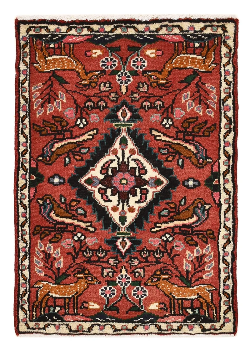 Perserteppich - Nomadic - 54 x 77 cm - dunkelrot