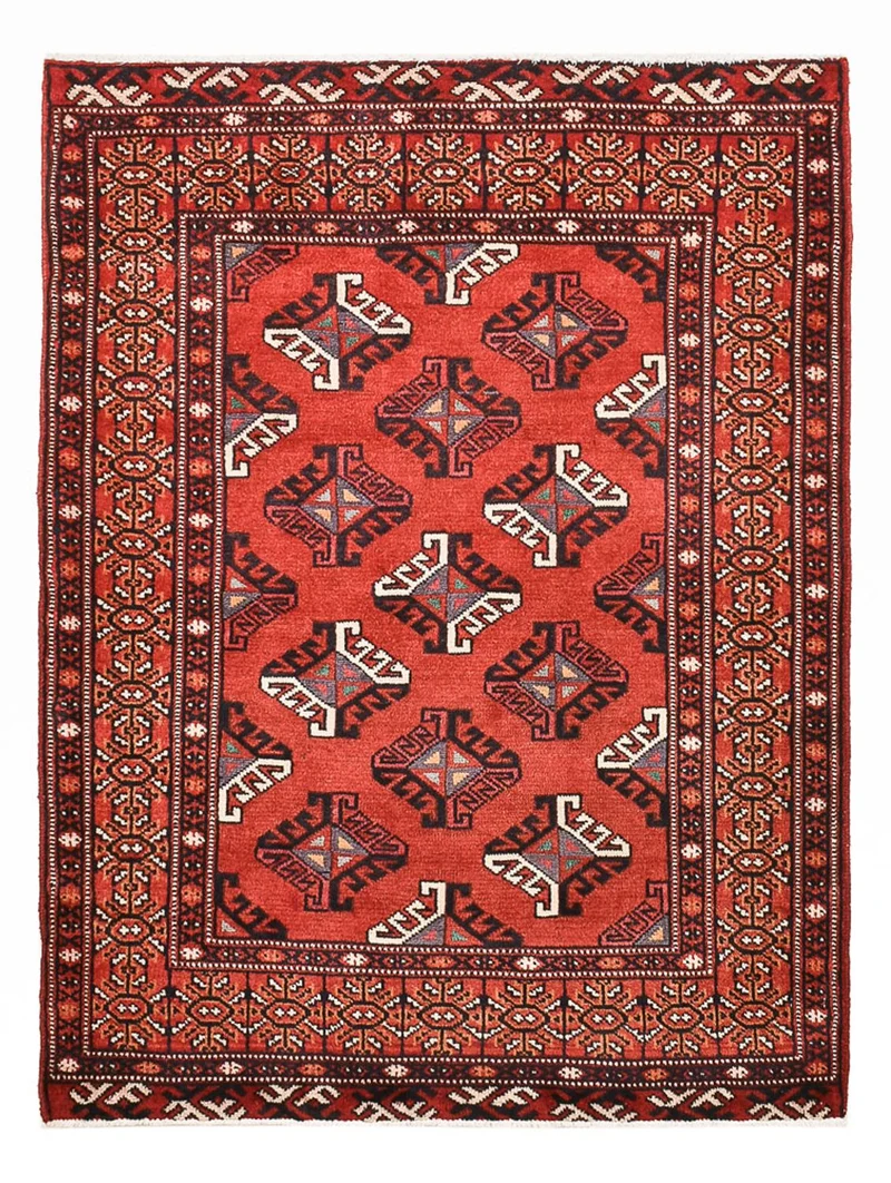 Turkaman Teppich - 85 x 115 cm - rot
