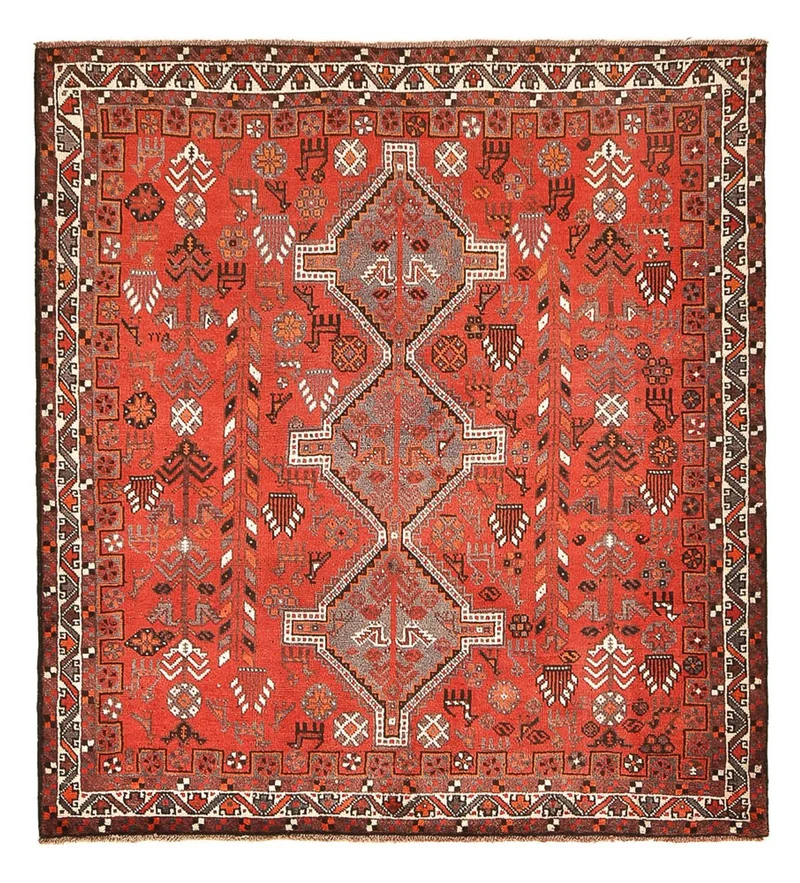 Perserteppich - Nomadic quadratisch - 165 x 184 cm - rot