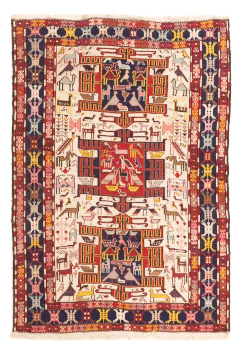 Kelim Seide Teppich 109x135cm