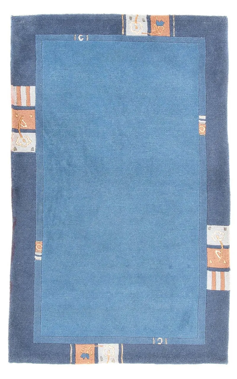 Nepal Teppich - 90 x 160 cm - blau