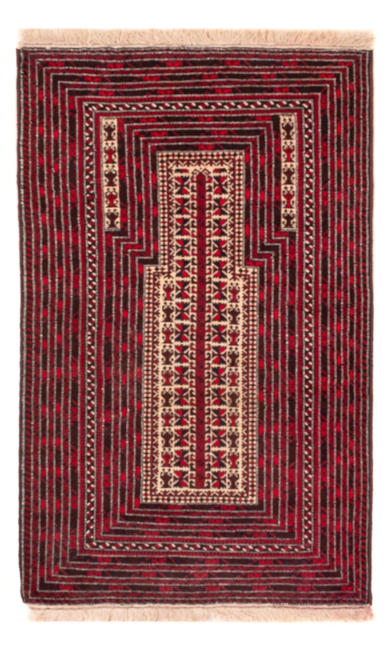 Belutsch Teppich quadratisch - 250 x 250 cm - dunkelrot