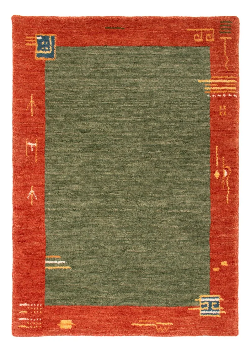 Gabbeh Teppich - Softy - 60 x 90 cm - grün