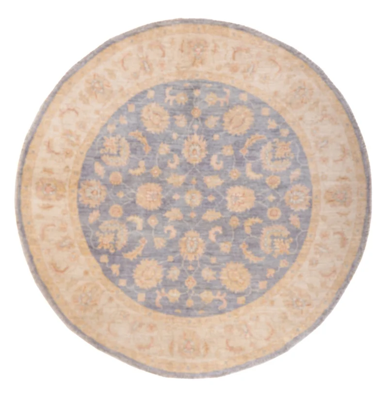 Ziegler Teppich rund - 146 x 146 cm - seeblau