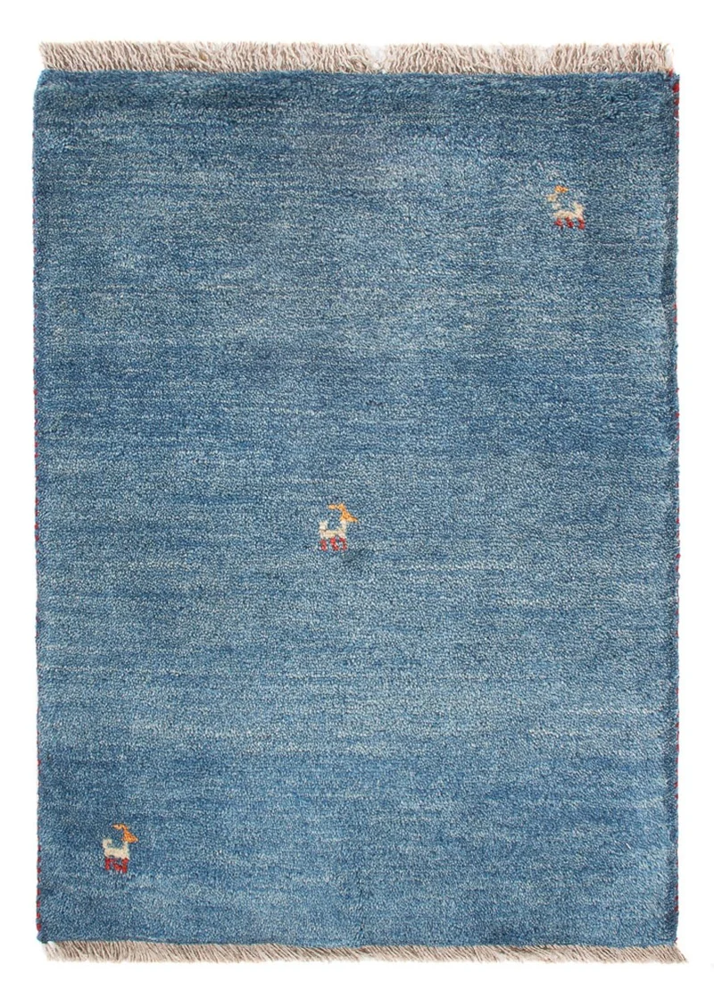 Gabbeh Teppich - Perser - 60 x 84 cm - seeblau