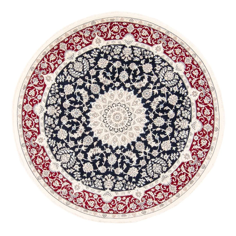 Perserteppich - Nain rund - 195 x 204 cm - dunkelblau