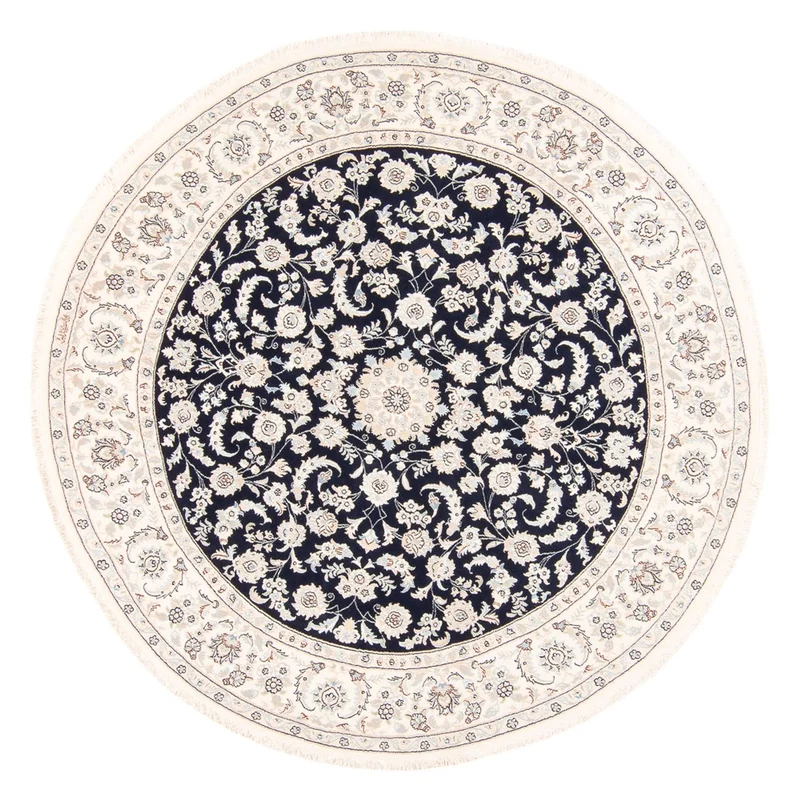 Perserteppich - Nain rund - 202 x 202 cm - dunkelblau