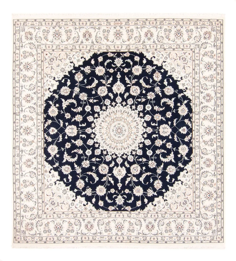Perserteppich - Nain quadratisch - 200 x 210 cm - dunkelblau