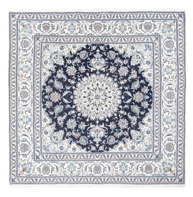 Perserteppich - Nain quadratisch - 196 x 200 cm - dunkelblau