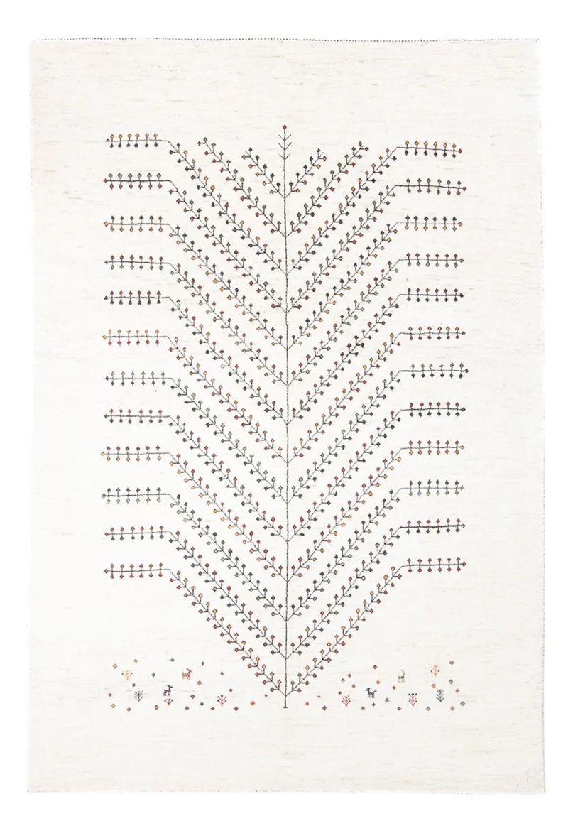 Gabbeh Teppich - Loribaft Perser - 166 x 233 cm - weiß
