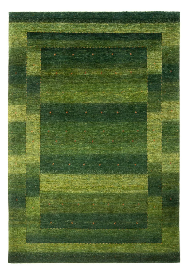 Gabbeh Teppich - Loribaft Perser - 212 x 306 cm - grün