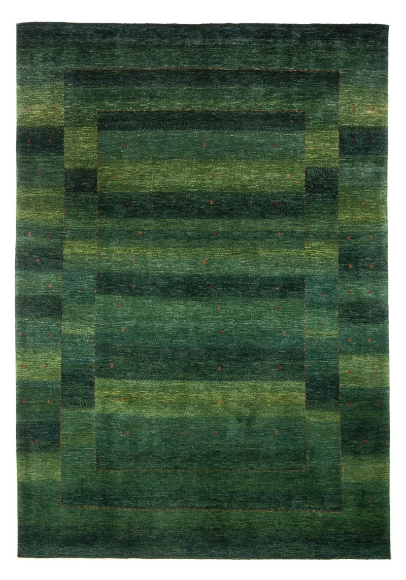 Gabbeh Teppich - Loribaft Perser - 213 x 322 cm - dunkelgrün
