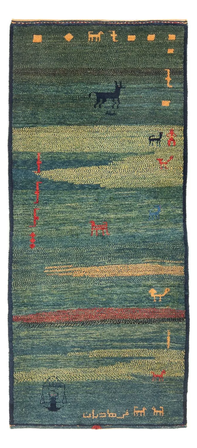 Gabbeh Persisch Teppich 87x195cm - Perserteppich Wollteppich