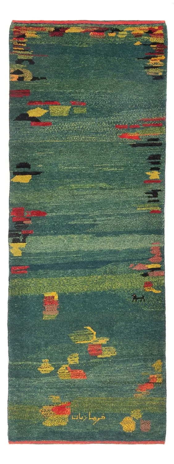 Gabbeh Persisch Teppich 87x218cm - Perserteppich Wollteppich