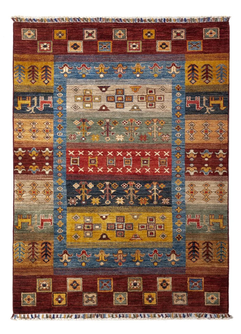 Gabbeh Teppich - Loribaft Perser - 105 x 143 cm - mehrfarbig