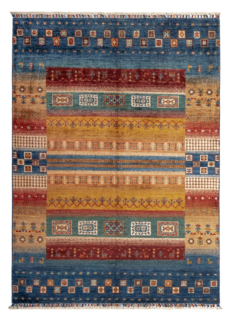 Gabbeh Teppich - Loribaft Perser - 131 x 183 cm - mehrfarbig