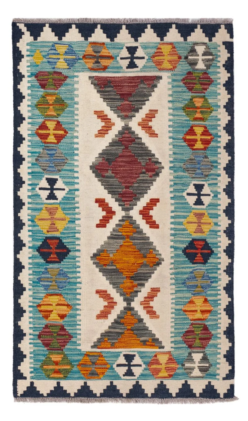 Kelim Teppich - Splash - 86 x 130 cm - mehrfarbig