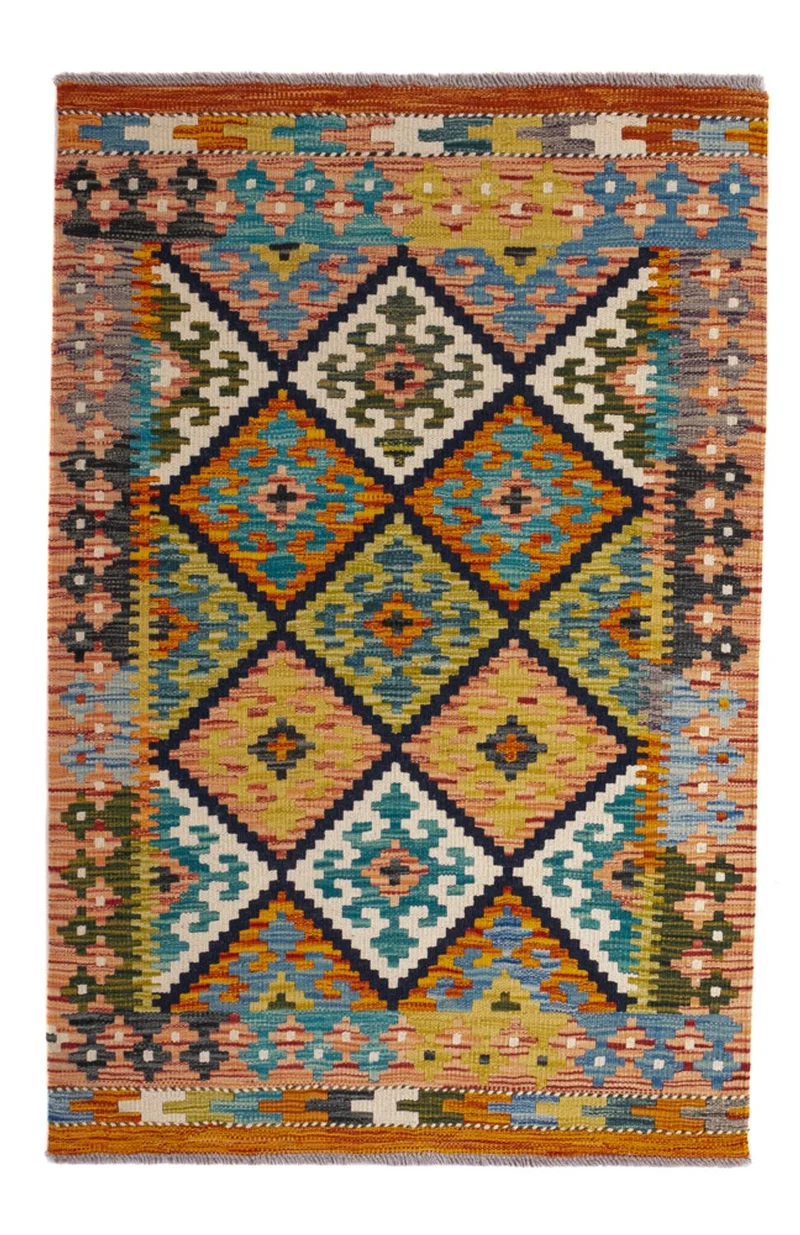 Kelim Teppich - Splash - 83 x 119 cm - mehrfarbig