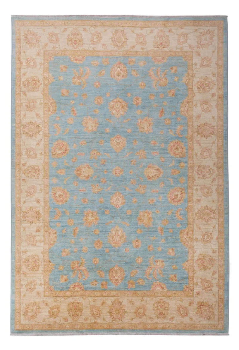 Ziegler Teppich - 206 x 298 cm - hellblau