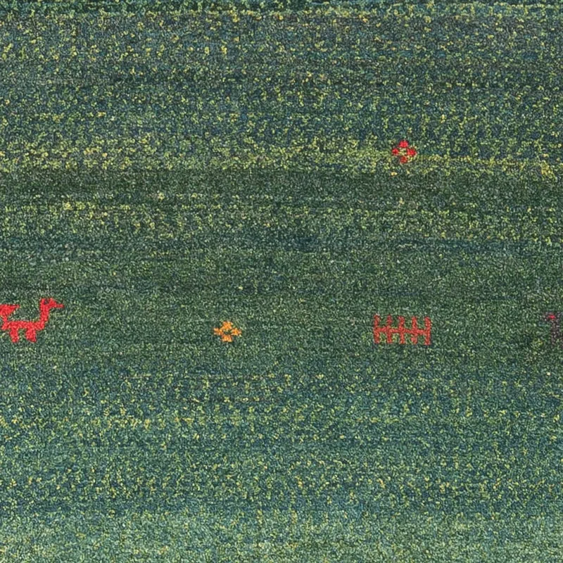 Läufer Gabbeh - Perser - 75 x 270 cm - dunkelgrün