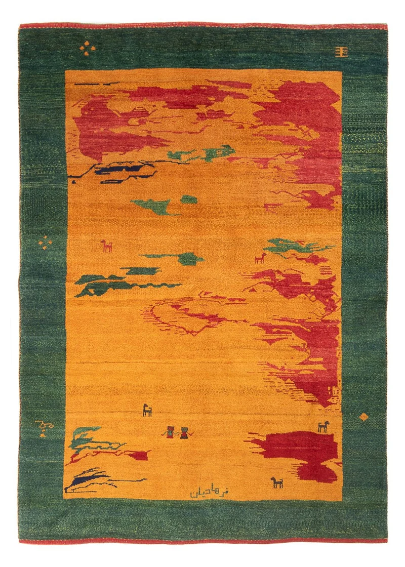 Gabbeh Persisch Teppich 163x207cm - Perserteppich Wollteppich