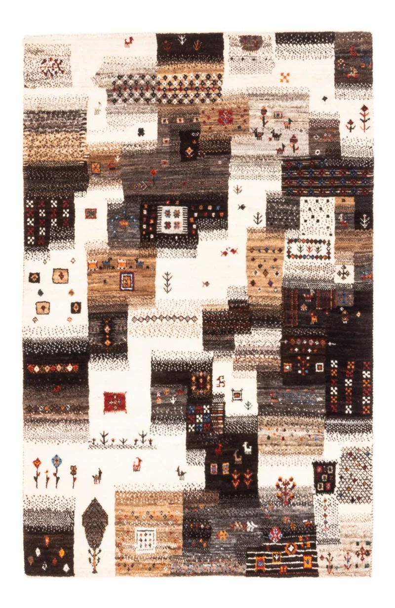 Gabbeh Teppich - Loribaft Perser - Royal - 85 x 126 cm - grau