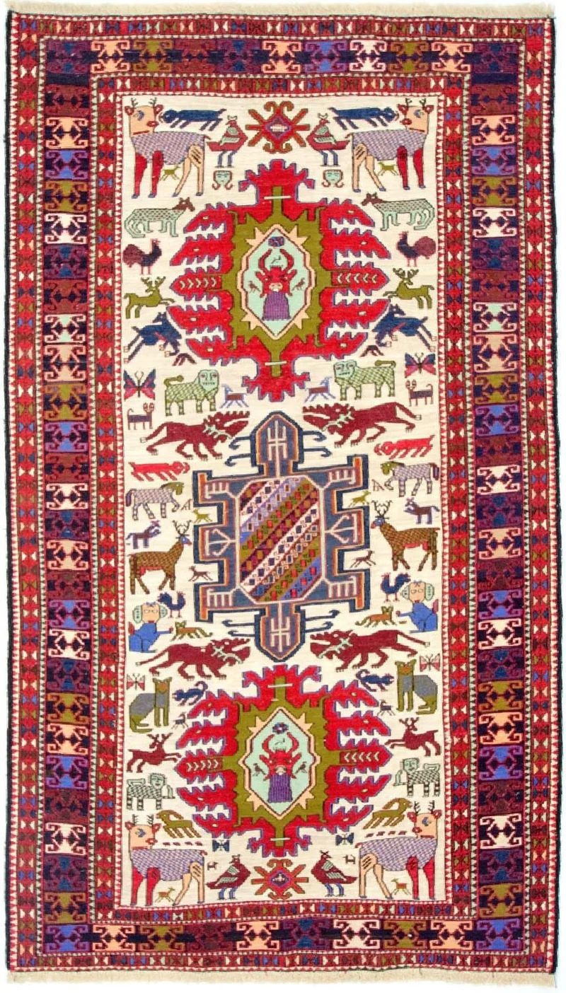 Kelim Seide Teppich 118x212cm