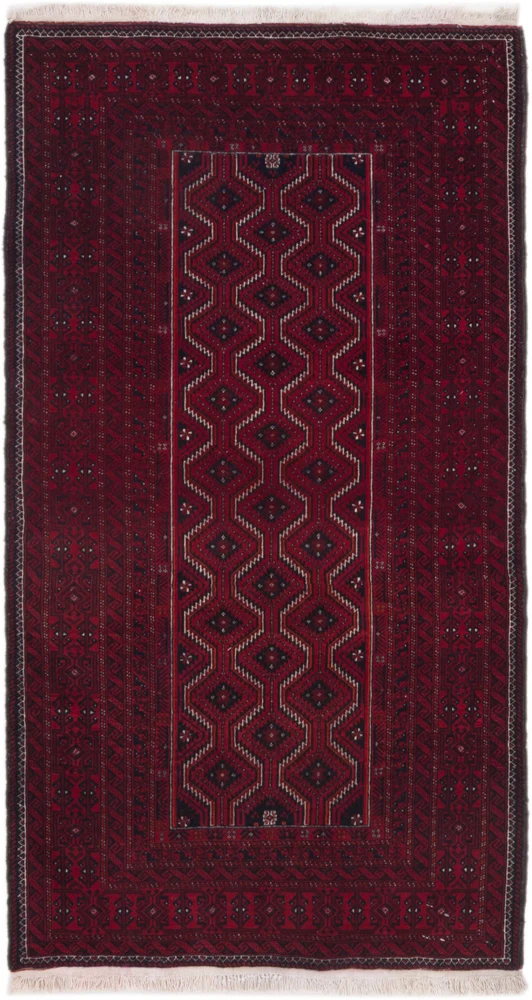 Belutsch Teppich - 100 x 165 cm - dunkelrot