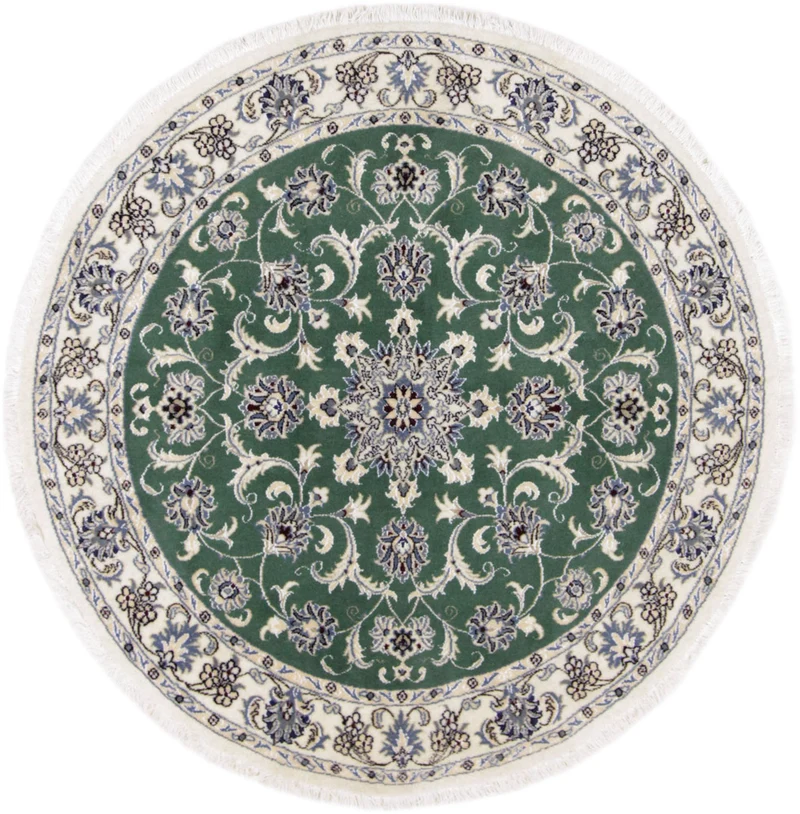 Quadratischer Perser - Nain - Royal - 100 x 100 cm - grün