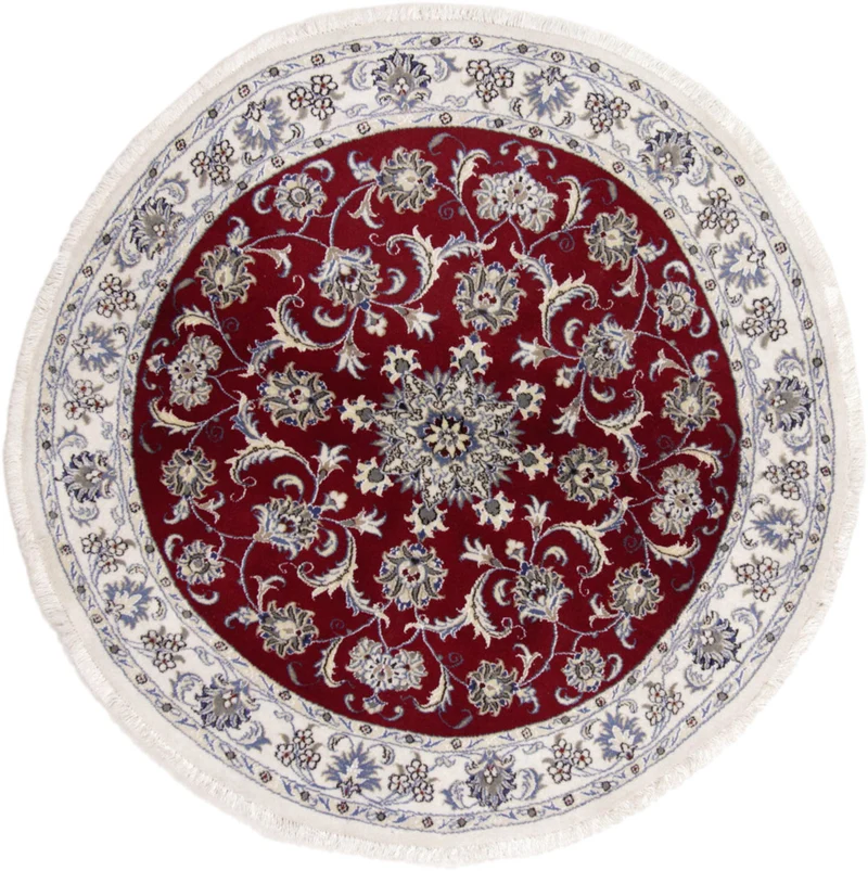 Quadratischer Perser - Nain - 100 x 100 cm - rot